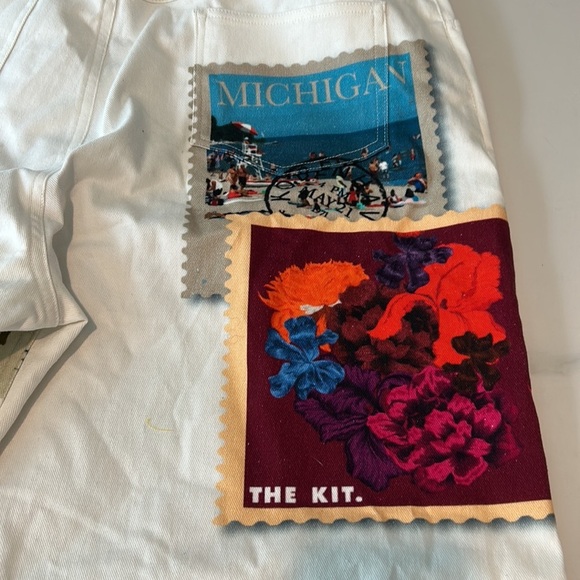 THE KIT's Nicole Jean wide-leg high-waisted denim vintage stamp patchwork baggy - Picture 15 of 16